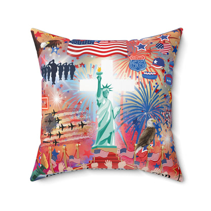 One Nation Under God Spun Polyester Square Pillow