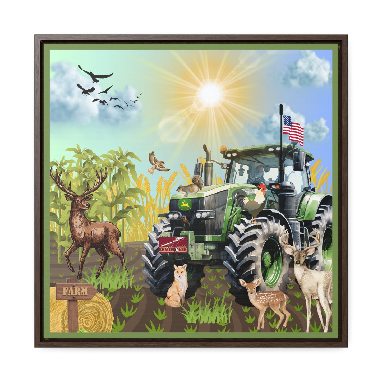 Farming In Florida Seminoles Gallery Canvas Wraps, Square Frame