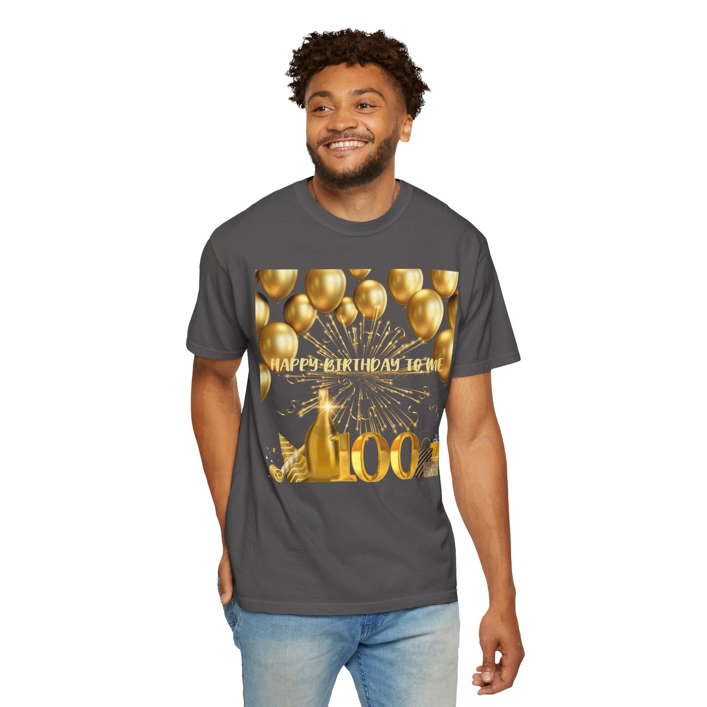 Happy Birthday 100 Unisex Garment-Dyed T-shirt