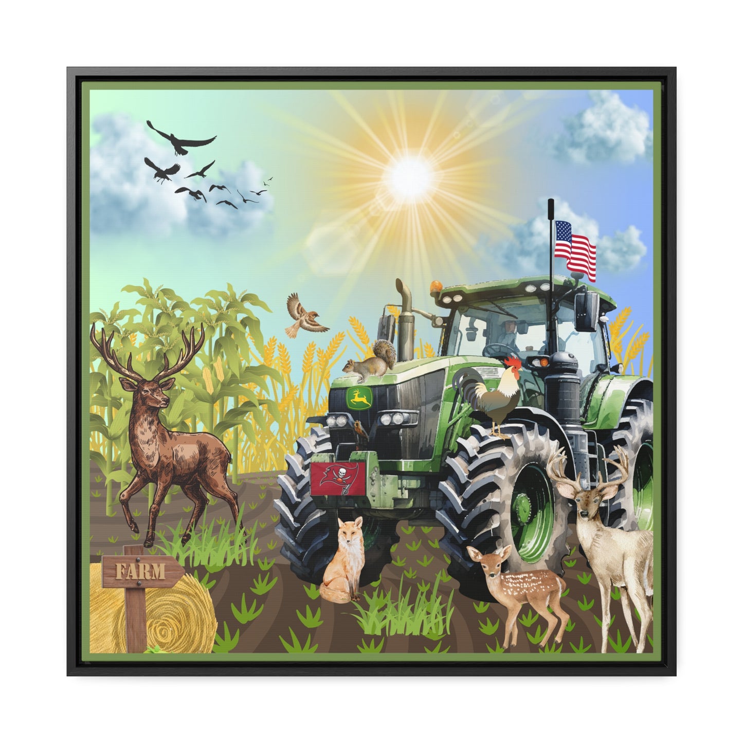 Farming In Florida Buccaneers Gallery Canvas Wraps, Square Frame