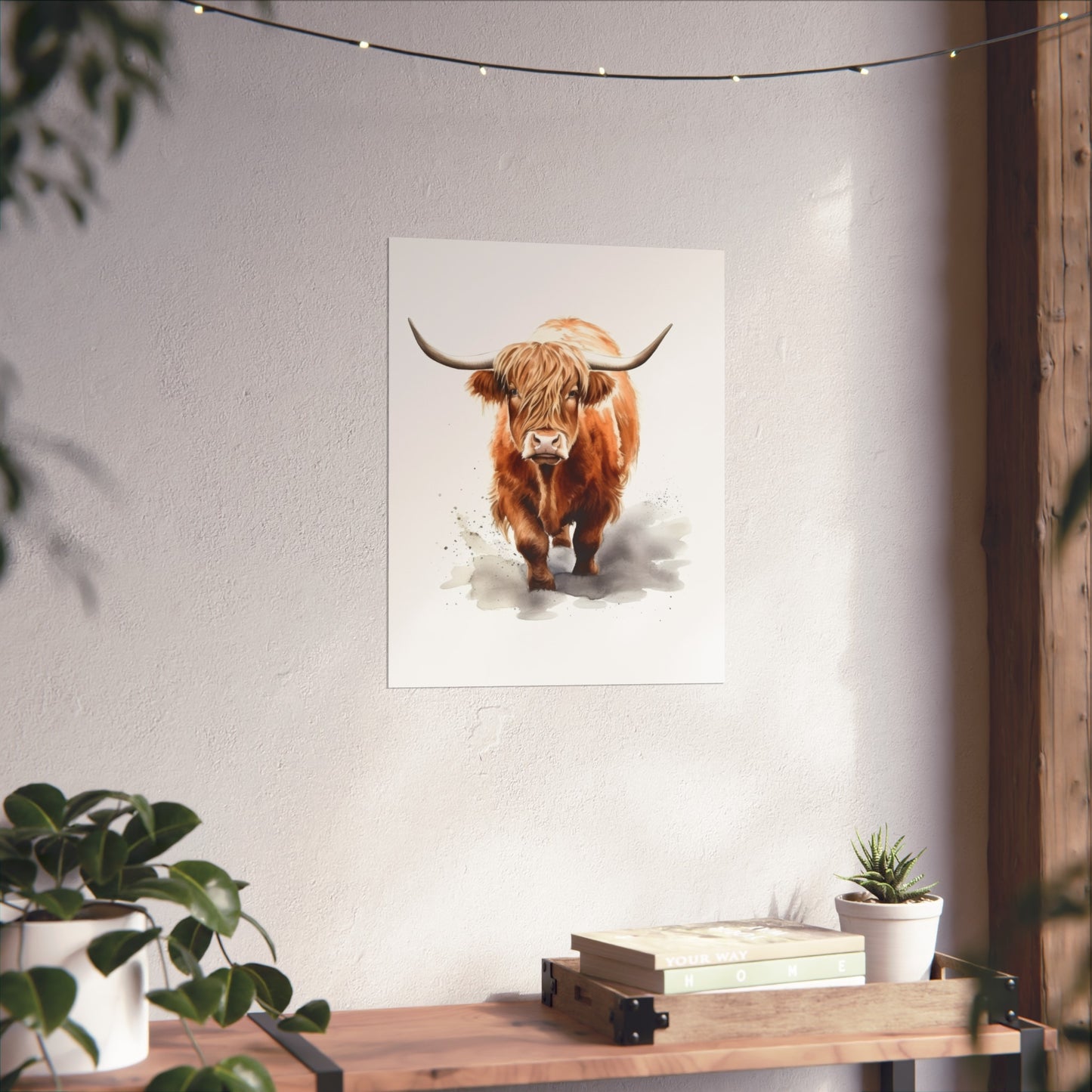 Highland Cow Walking Fine Art Posters