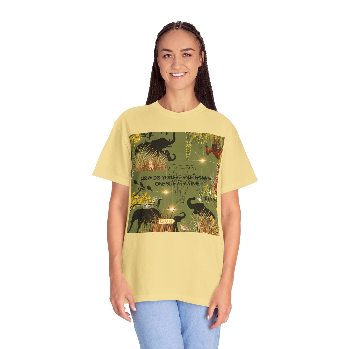 How Do You Eat An Elephant One Bite At A Time Unisex Garment-Dyed T-shirt