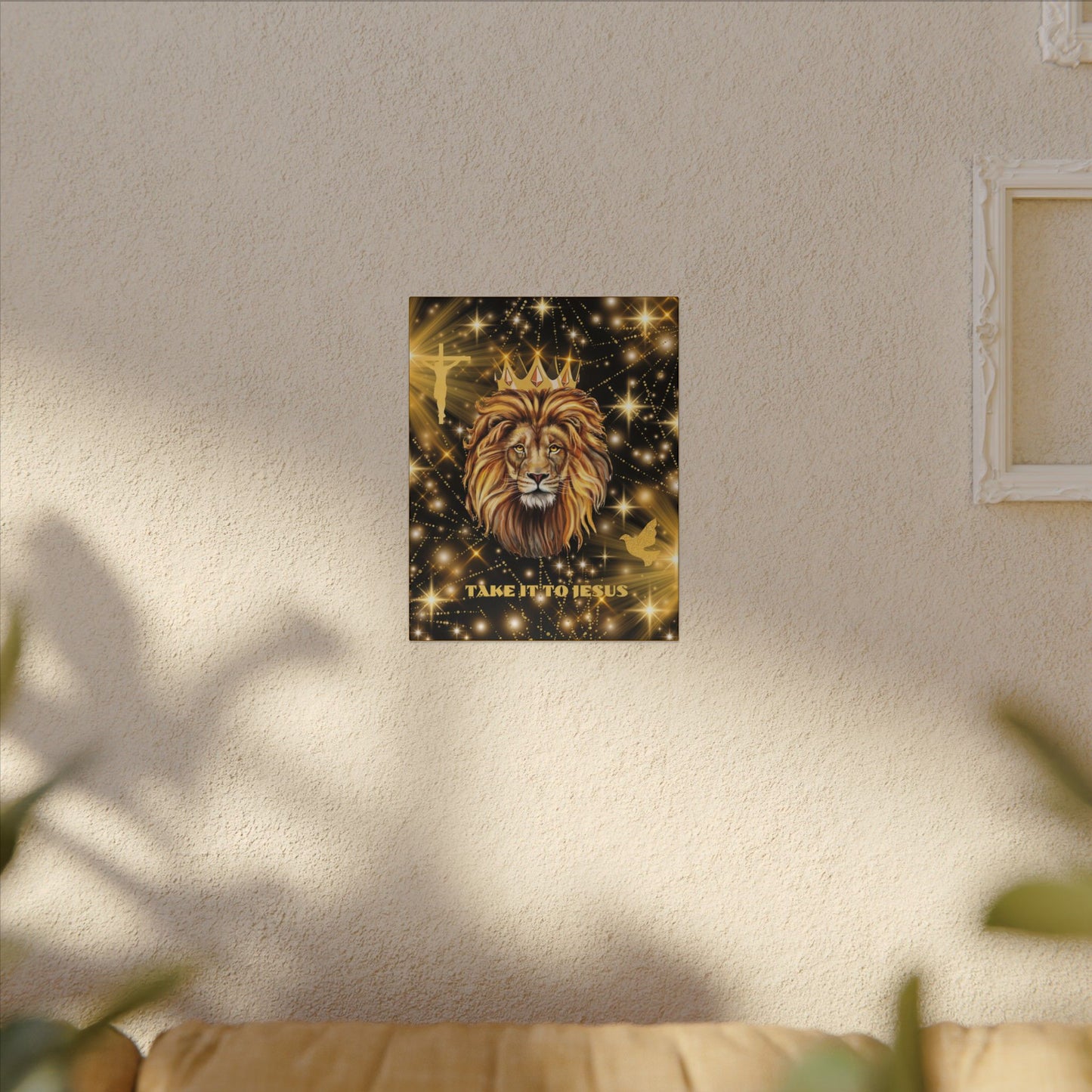Take It To Jesus- Majestic Lion Canvas Print, Spiritual Wall Art, Take It To Jesus Decor, Faithful Home Decoration, Christian Gift for All Occasions