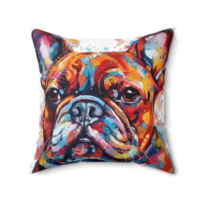 Frenchie In Color 5 Spun Polyester Square Pillow