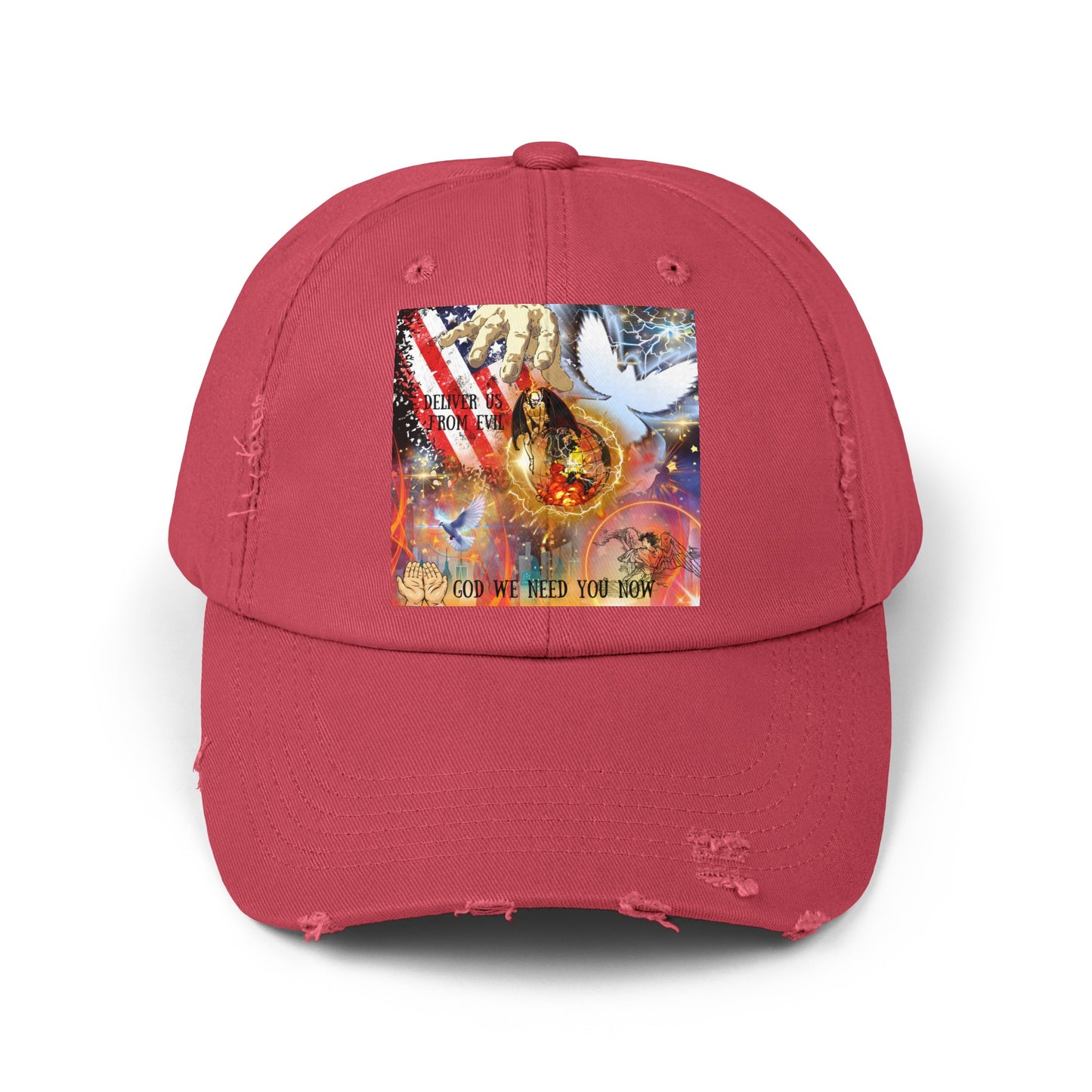 God We Need You Now Unisex Distressed Cap