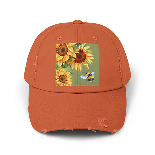 Bee 3 Unisex Distressed Cap