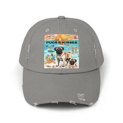 Pugs & Kisses Unisex Distressed Cap