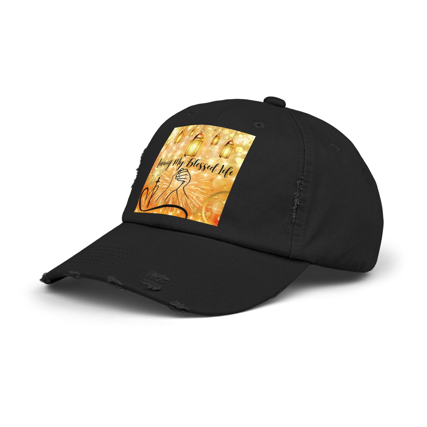 Living My Blessed Life Unisex Distressed Cap