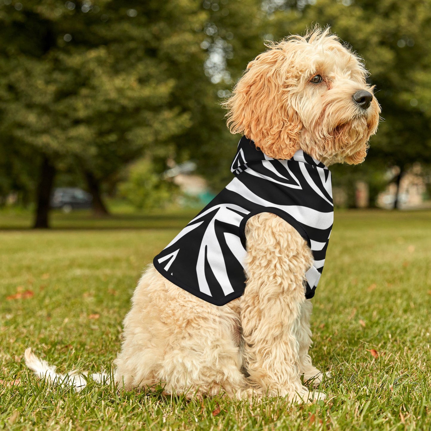 Pet Hoodie Zebra Black