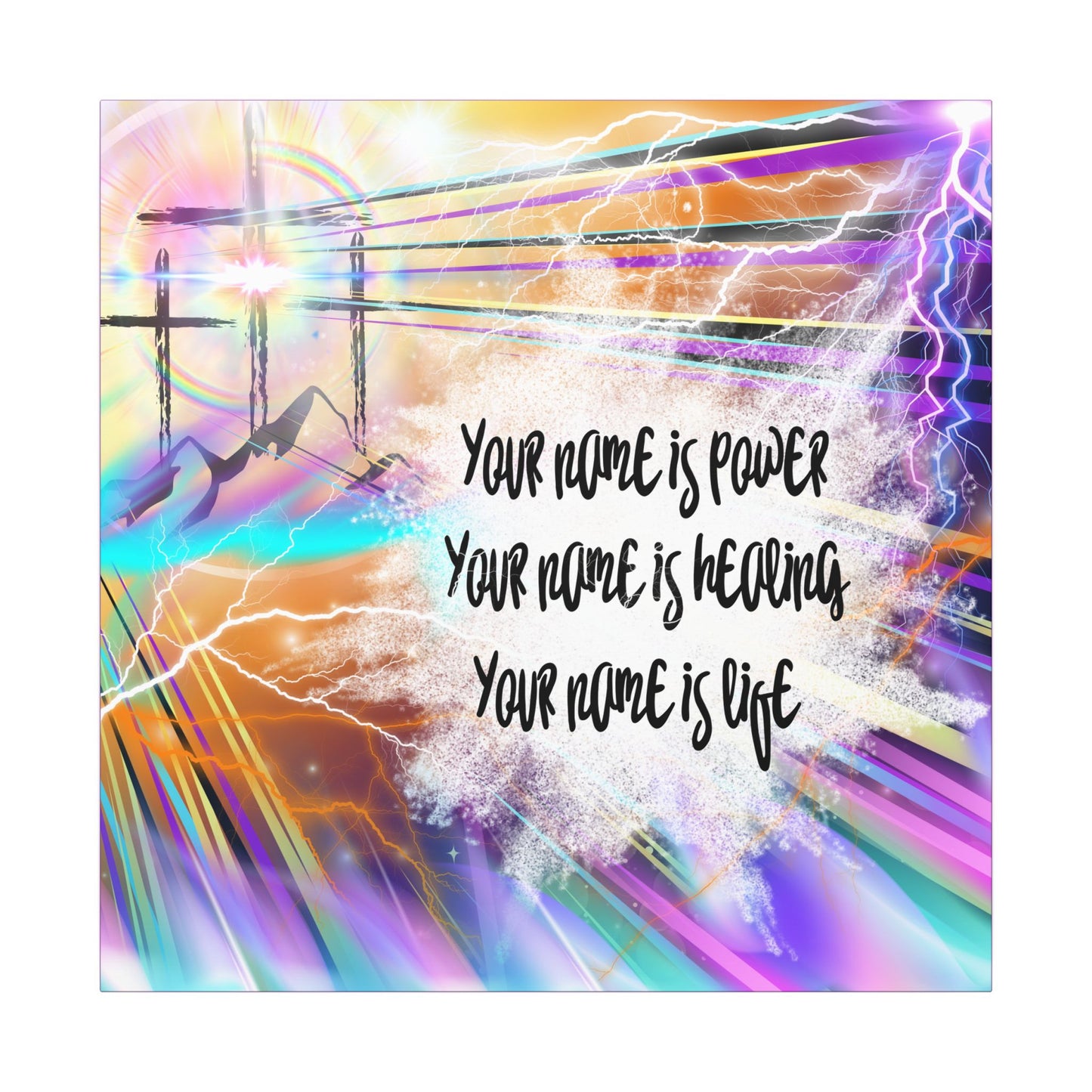 Your Name - Inspirational Wall Art Canvas, Motivational Home Decor, Faith-Based Gift, Religious Art for Home, Modern Canvas Print, Uplifting Artwork