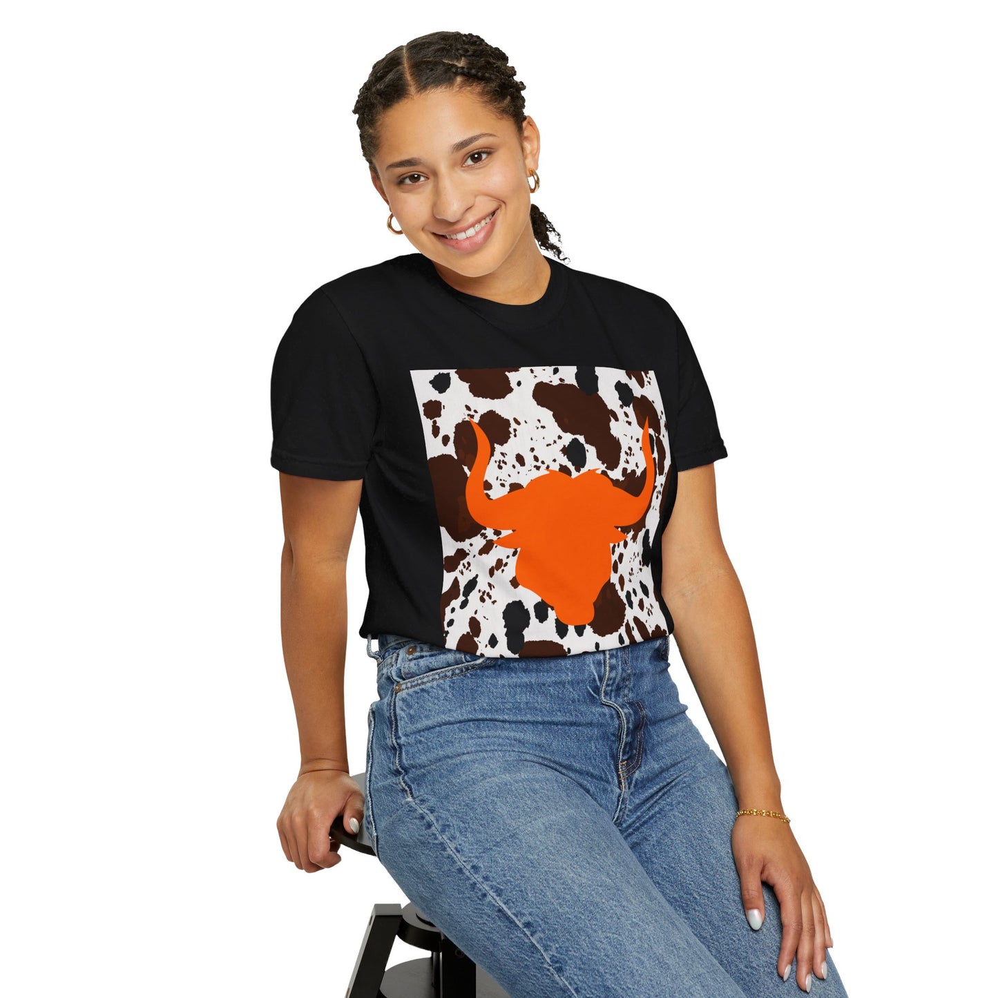 Cow 3 Unisex Garment-Dyed T-shirt