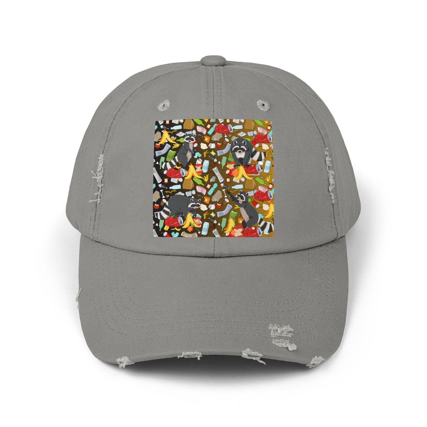 Raccoons In The Trash Unisex Distressed Cap