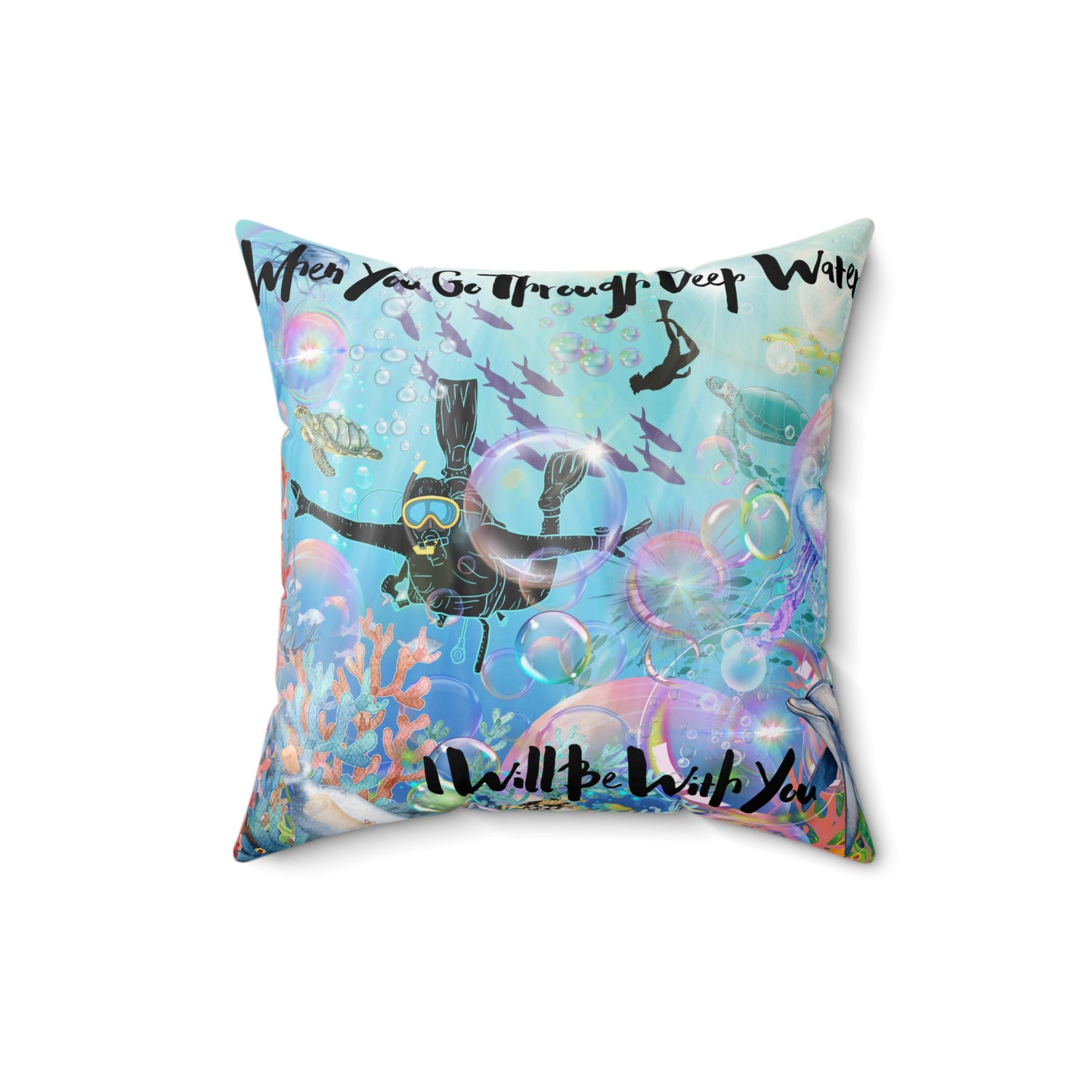 I Will Be With You Spun Polyester Square Pillow