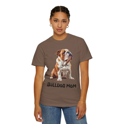 Bulldog Mom Unisex Garment-Dyed T-shirt