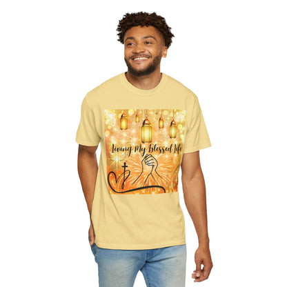 Living My Blessed Life Unisex Garment-Dyed T-shirt
