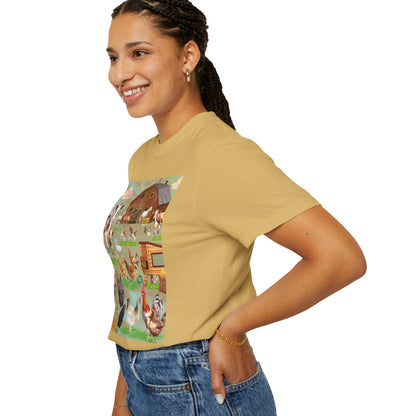 Springtime At The Barnyard Unisex Garment-Dyed T-shirt