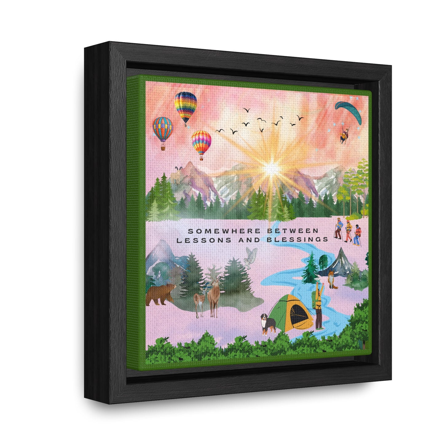 Somewhere Between Lessons And Blessings Canvas Wall Art