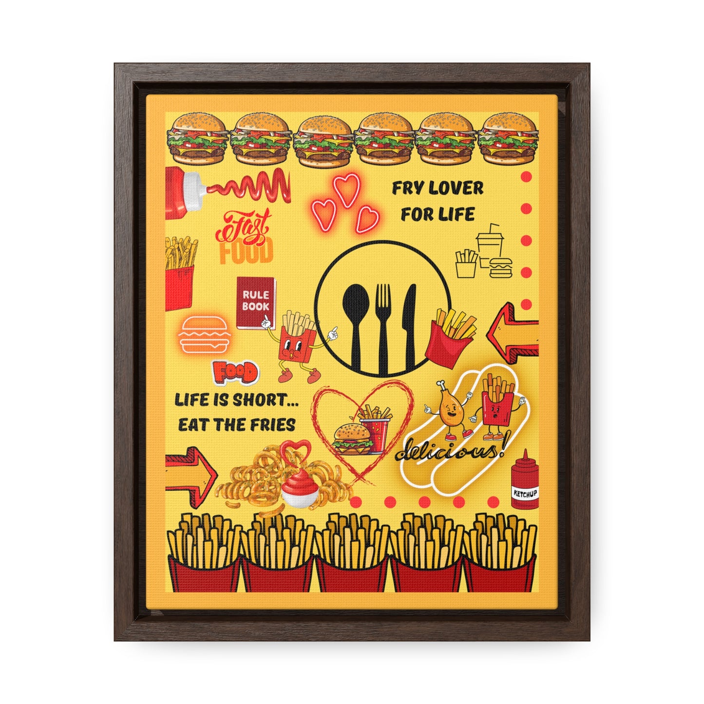 Eat The Fries Canvas Wall Art