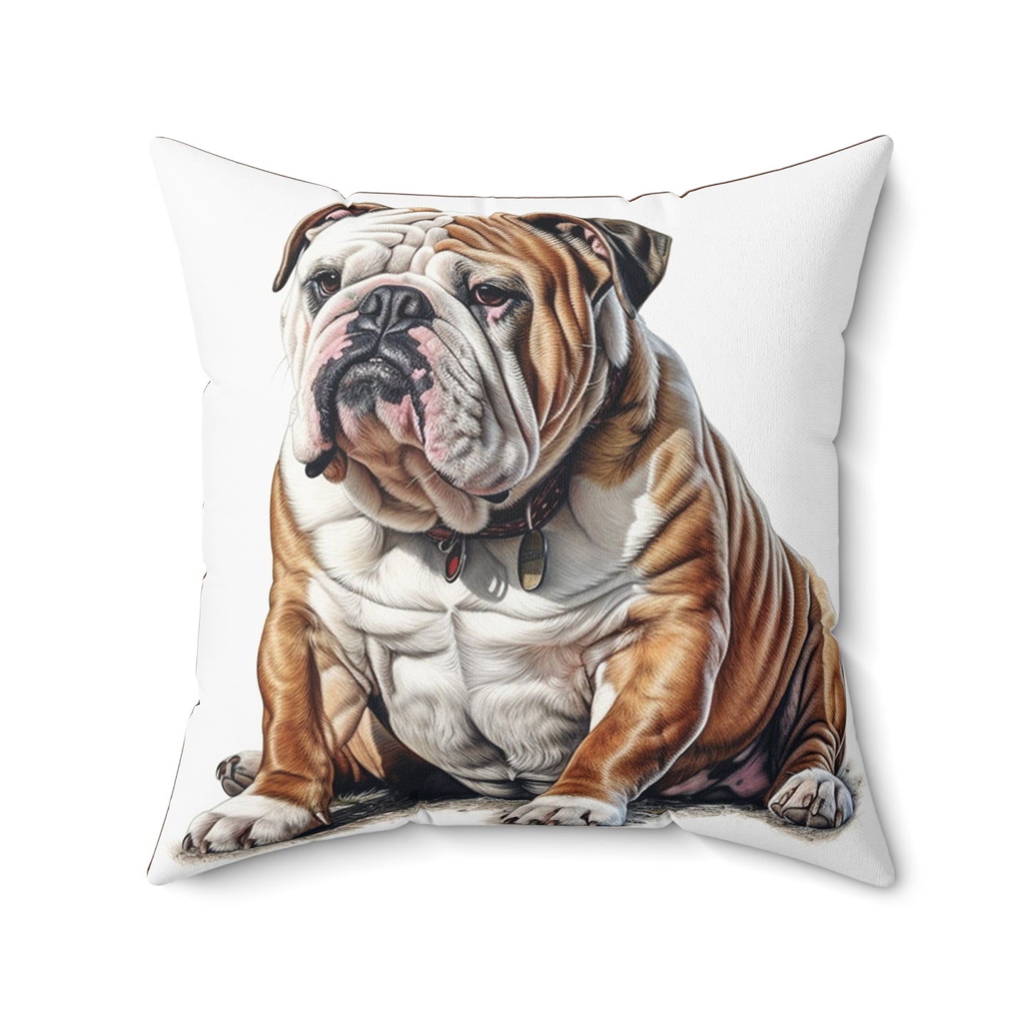 Spun Polyester Square Pillow English Bulldog 3