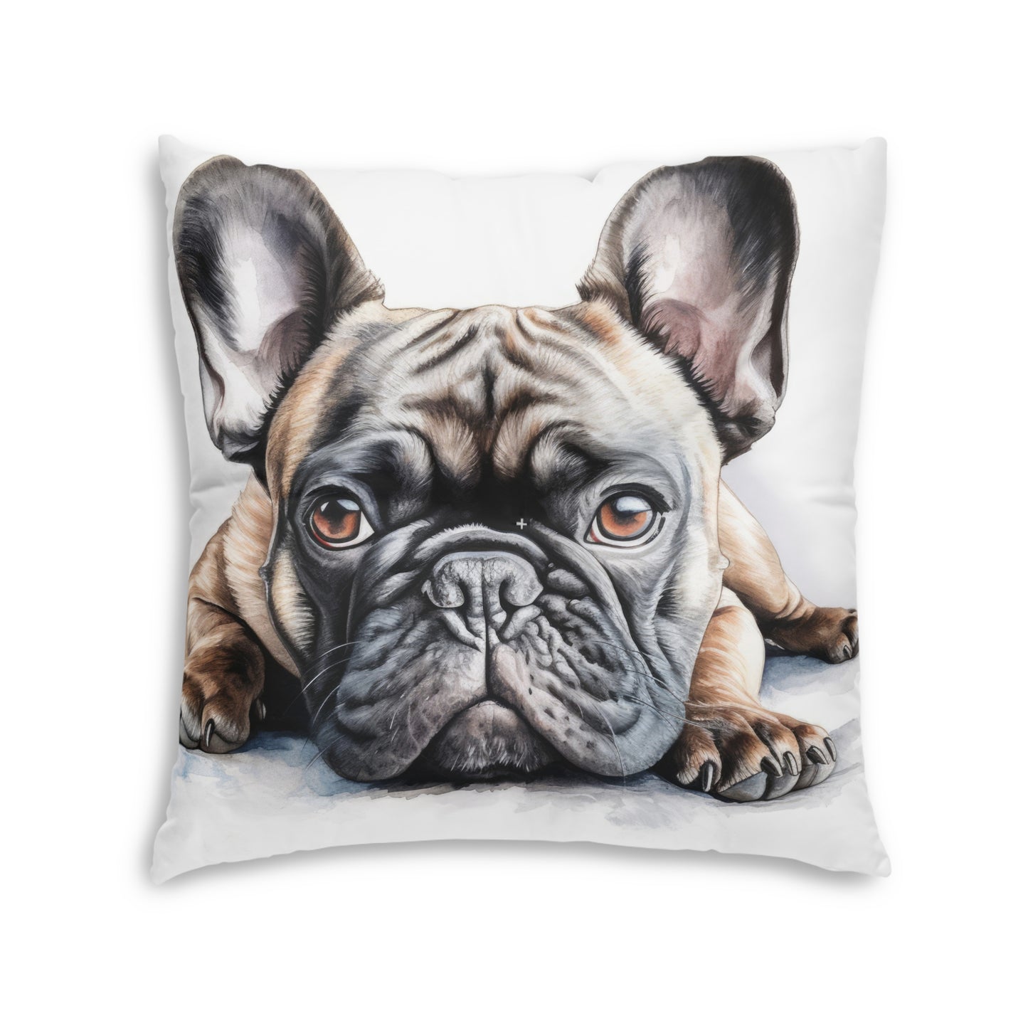 Tufted Floor Pillow, Square Frenchie 2