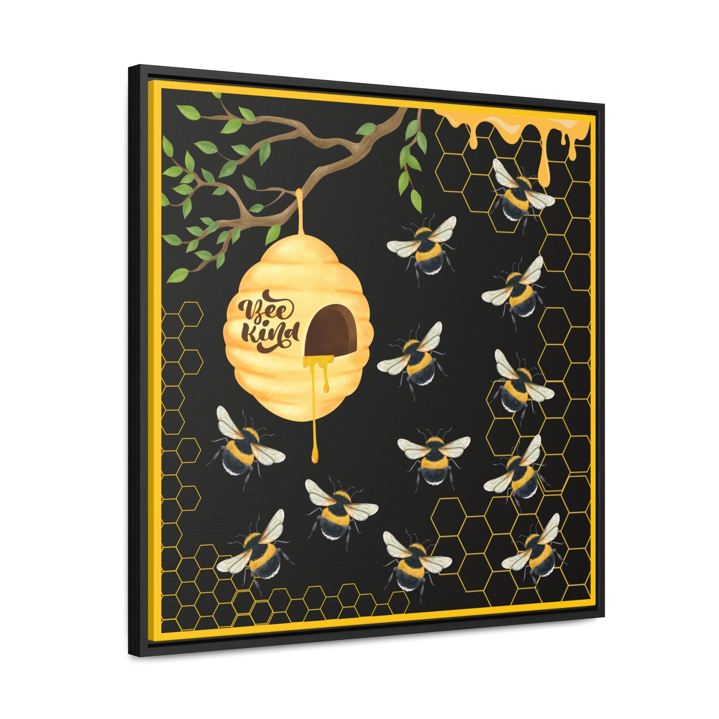 Bee Kind Gallery Canvas Wraps, Square Frame