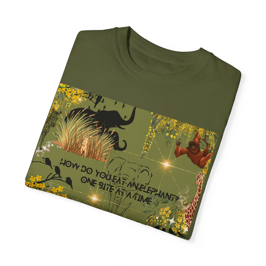 How Do You Eat An Elephant One Bite At A Time Unisex Garment-Dyed T-shirt