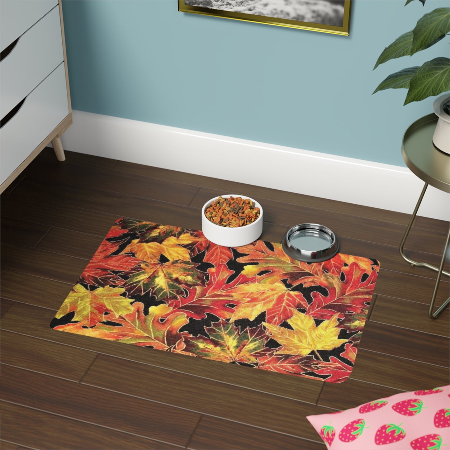 Pet Food Mat (12x18) Leaves 3