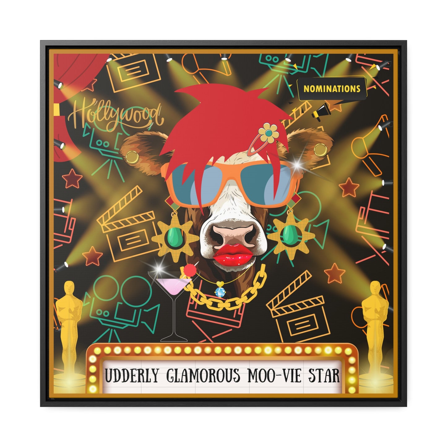 Moo-vie Star Gallery Canvas Wraps, Square Frame