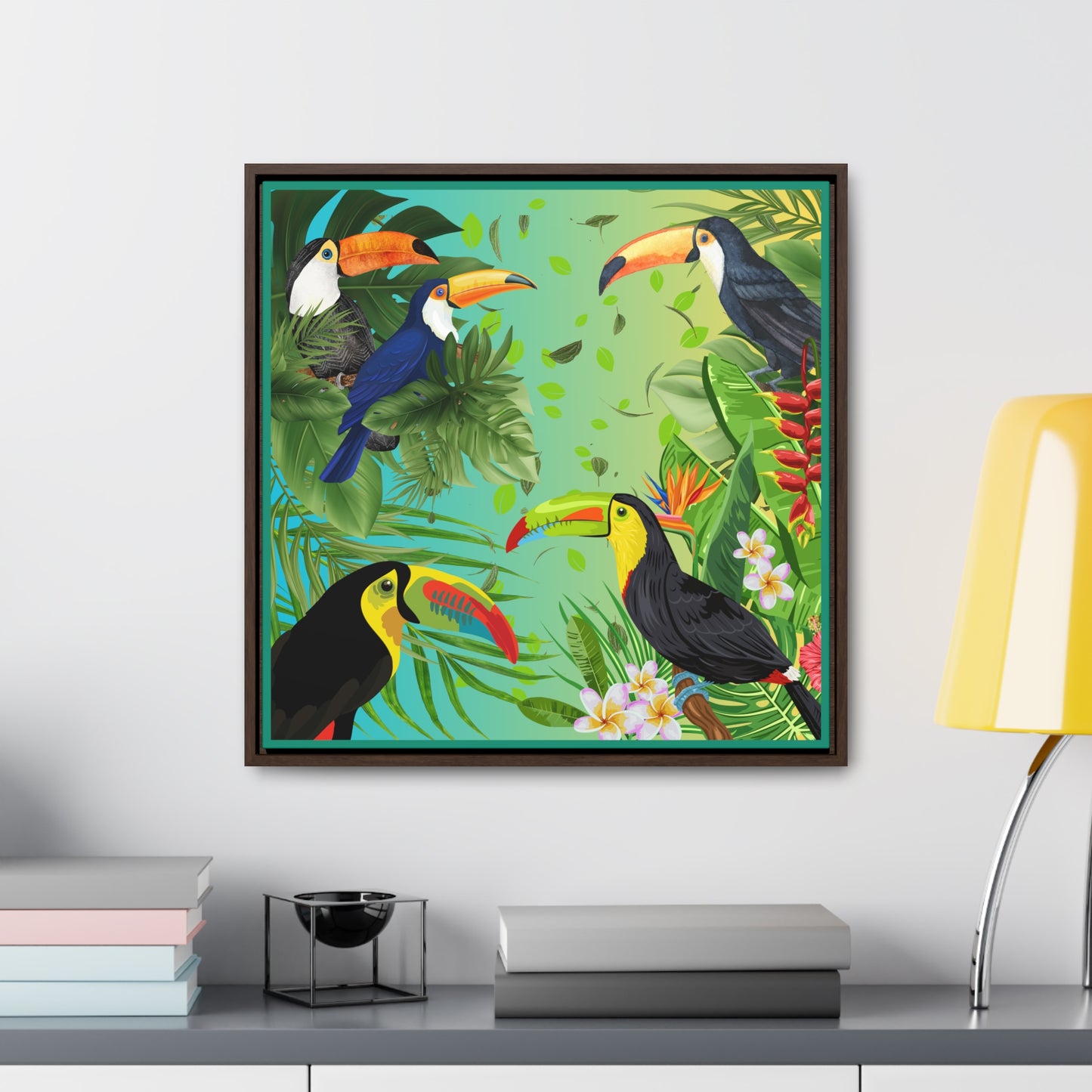 Toucans Gallery Canvas Wraps, Square Frame