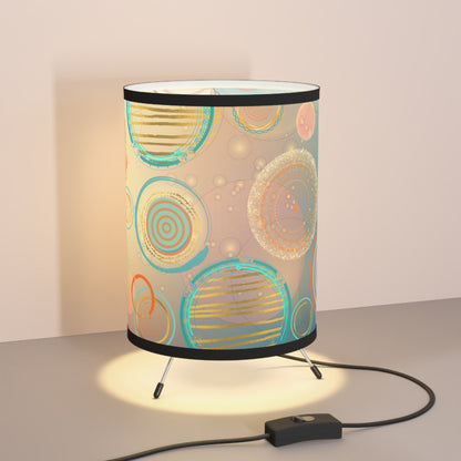 Tranquil Circles Tripod Lamp with High-Res Printed Shade, US\CA plug