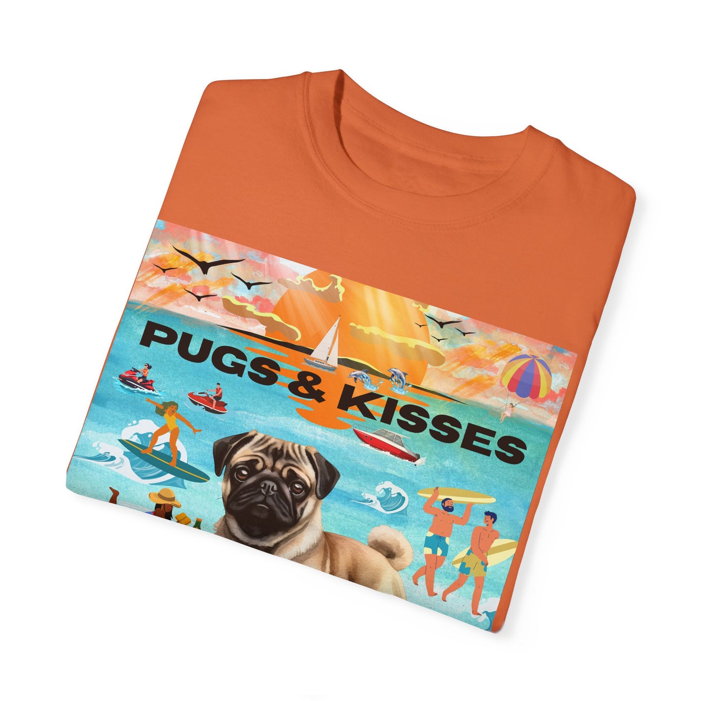 Pugs & Kisses Unisex Garment-Dyed T-shirt