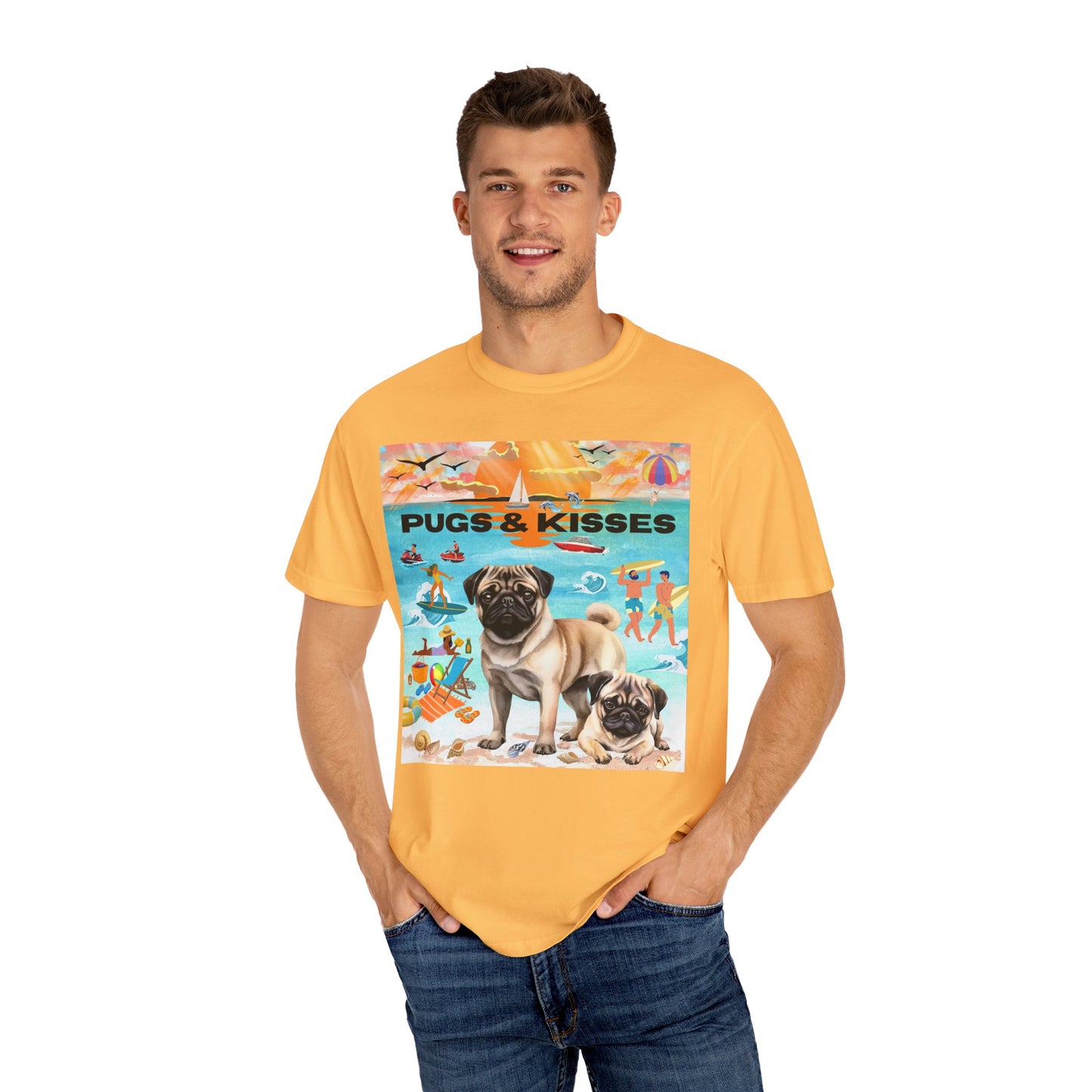 Pugs & Kisses Unisex Garment-Dyed T-shirt