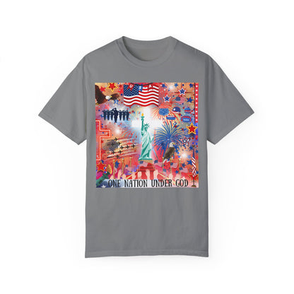 One Nation Under God Unisex Garment-Dyed T-shirt