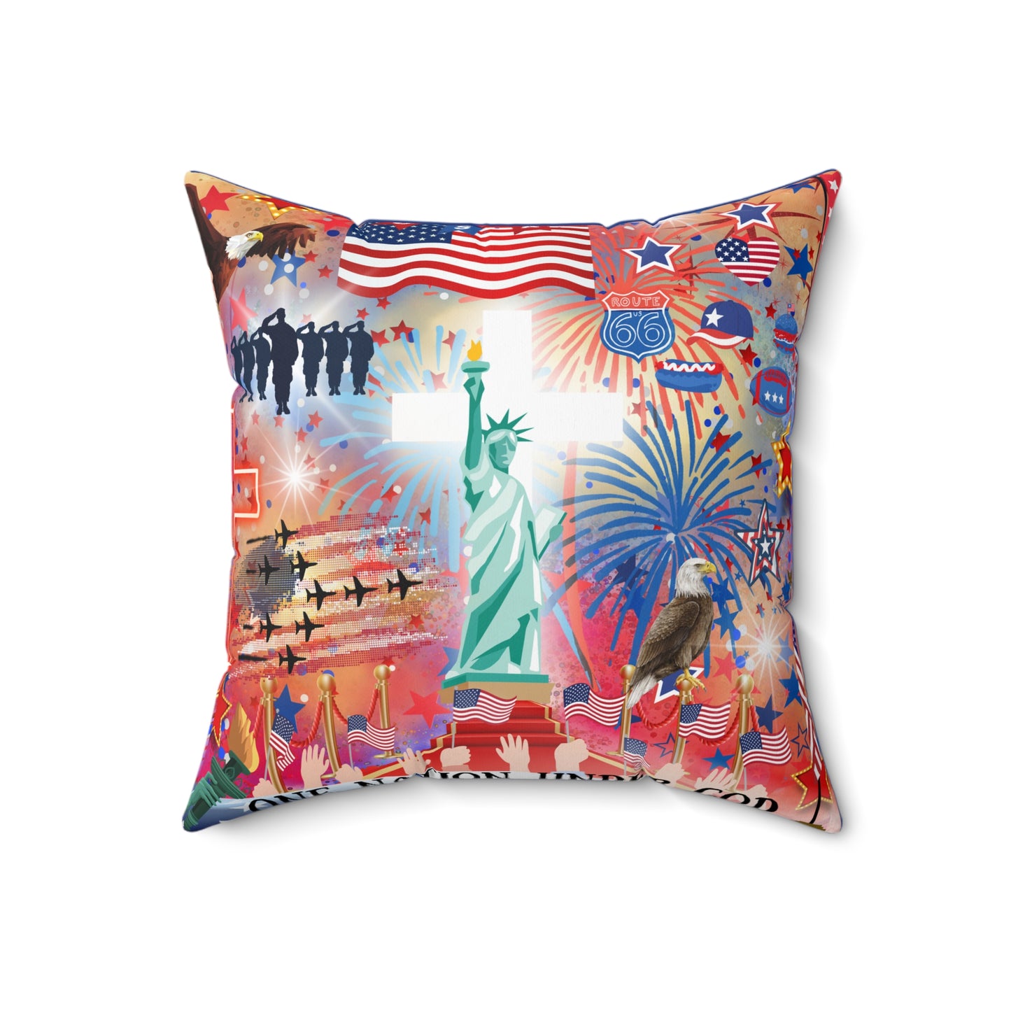 One Nation Under God Spun Polyester Square Pillow