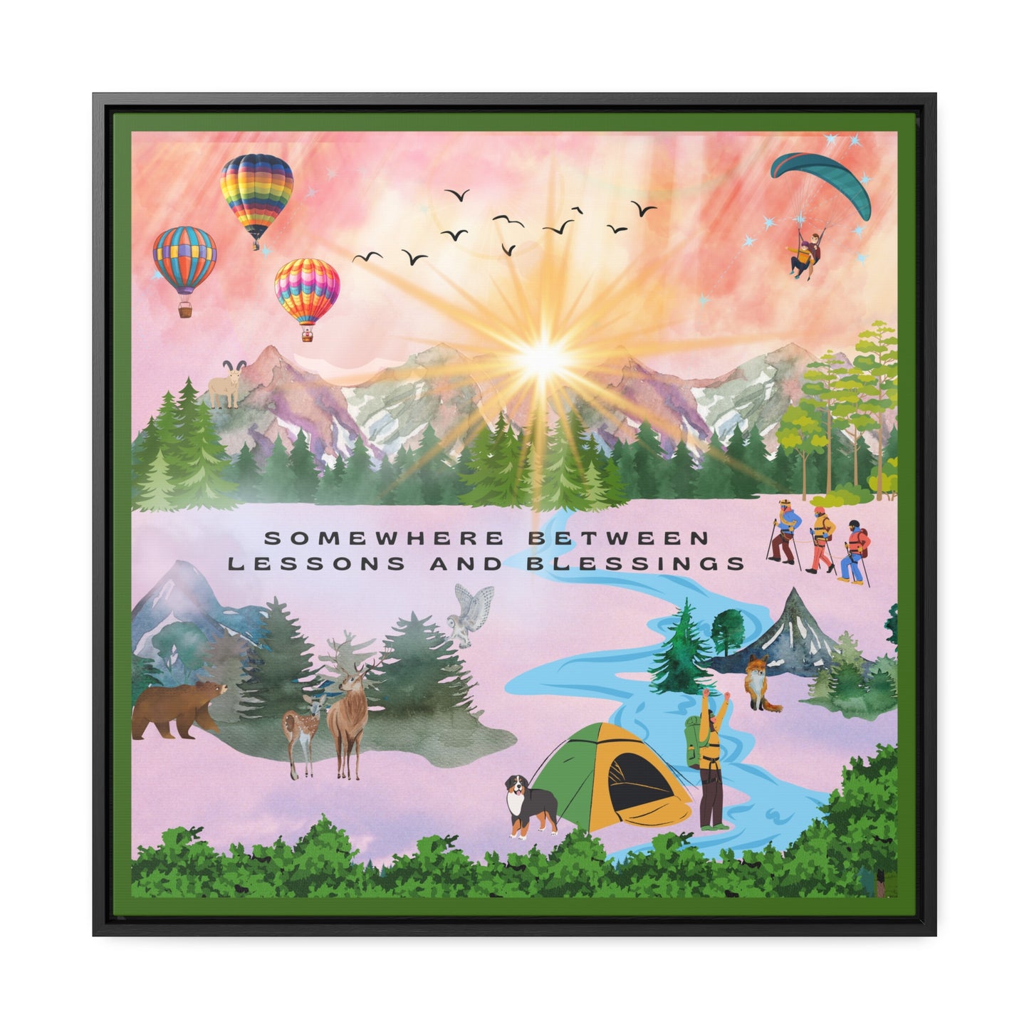 Somewhere Between Lessons And Blessings Canvas Wall Art