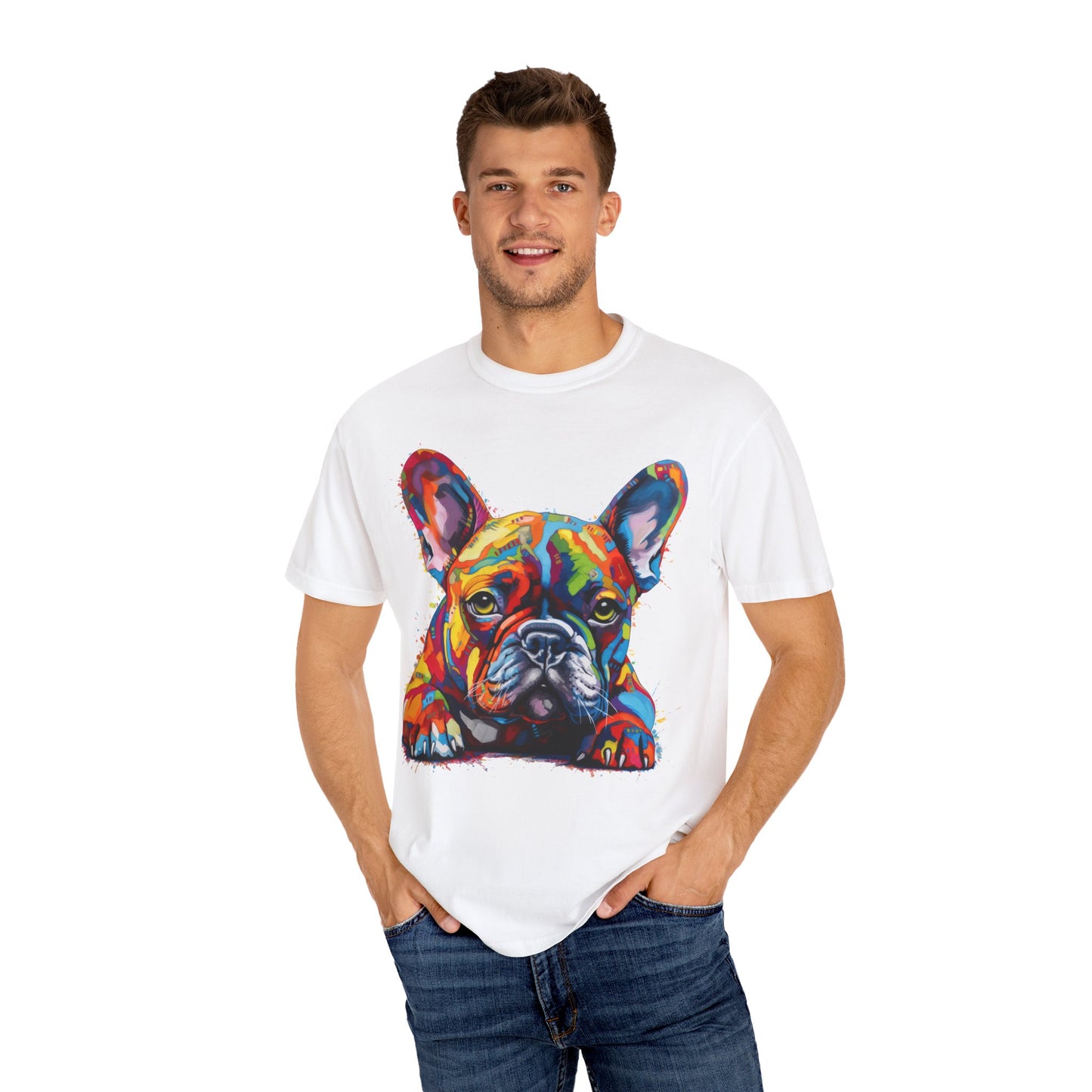 Frenchie In Color 2 Unisex Garment-Dyed T-shirt