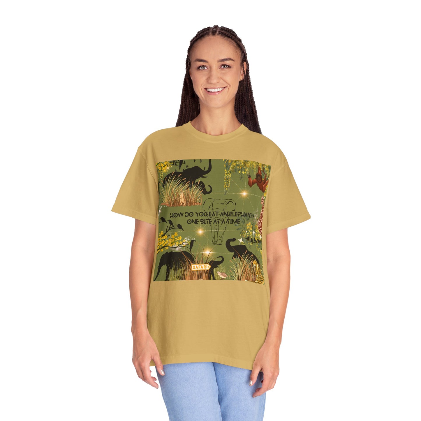 How Do You Eat An Elephant One Bite At A Time Unisex Garment-Dyed T-shirt