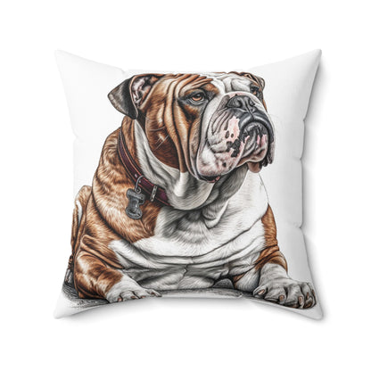 Spun Polyester Square Pillow English Bulldog 2