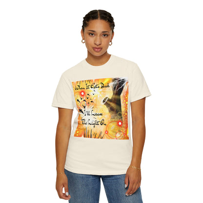 Leave The Light On Unisex Garment-Dyed T-shirt