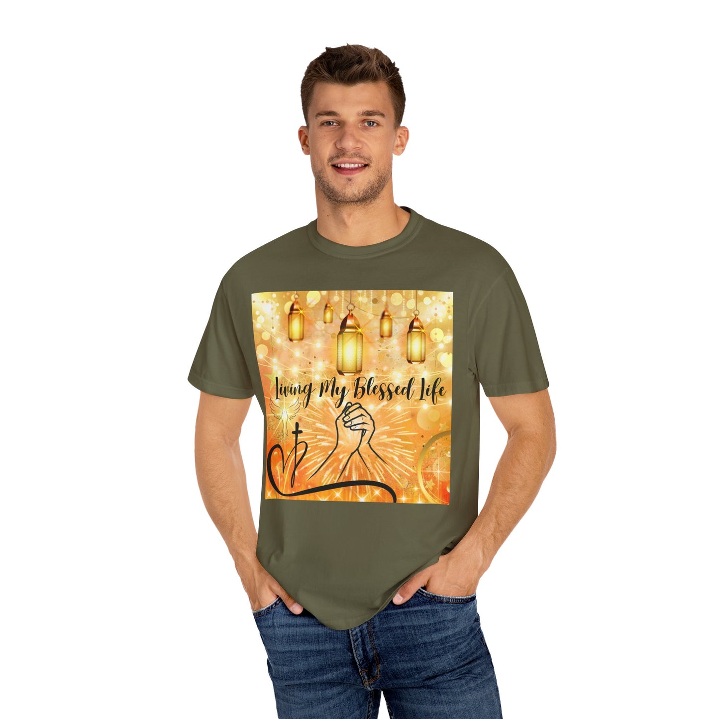 Living My Blessed Life Unisex Garment-Dyed T-shirt