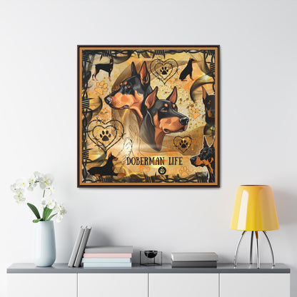 Doberman Life Canvas Wall Art