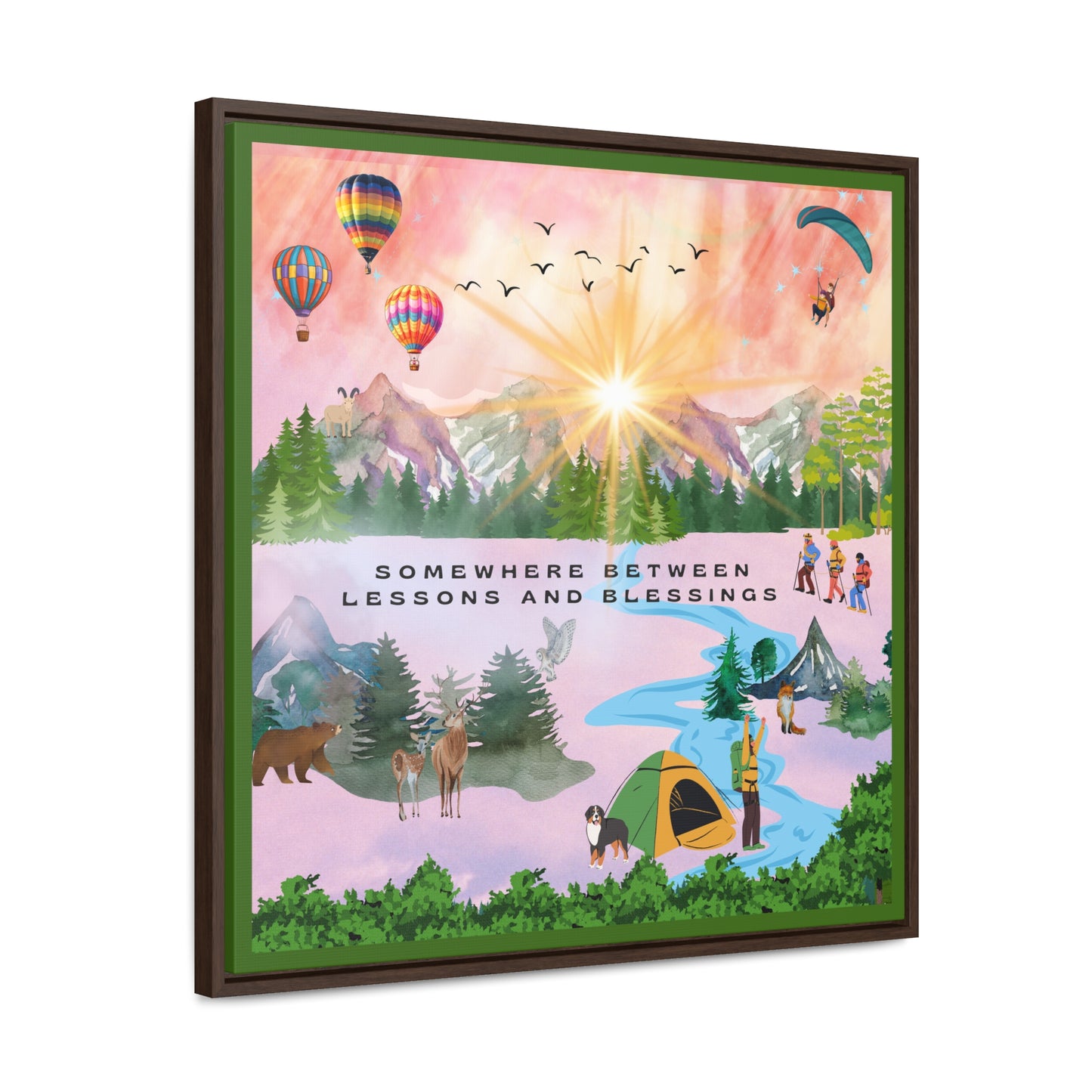 Somewhere Between Lessons And Blessings Canvas Wall Art