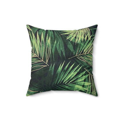 Spun Polyester Square Pillow Palm Leaves