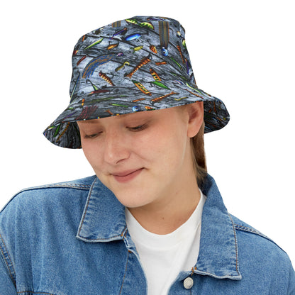 Bucket Hat (AOP) Fishing Lures 2