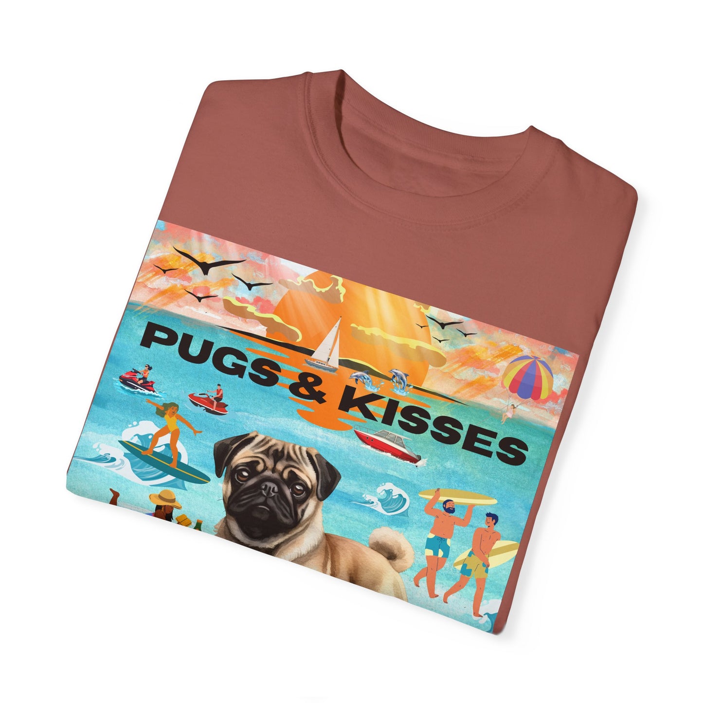 Pugs & Kisses Unisex Garment-Dyed T-shirt