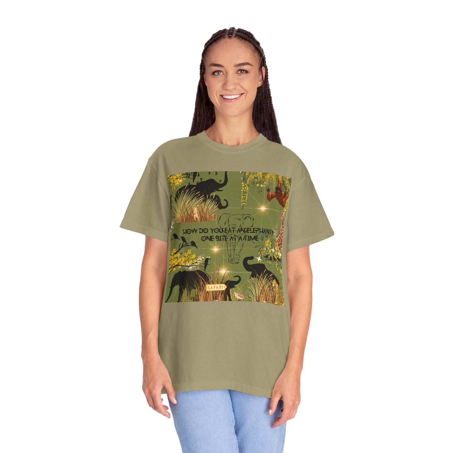 How Do You Eat An Elephant One Bite At A Time Unisex Garment-Dyed T-shirt
