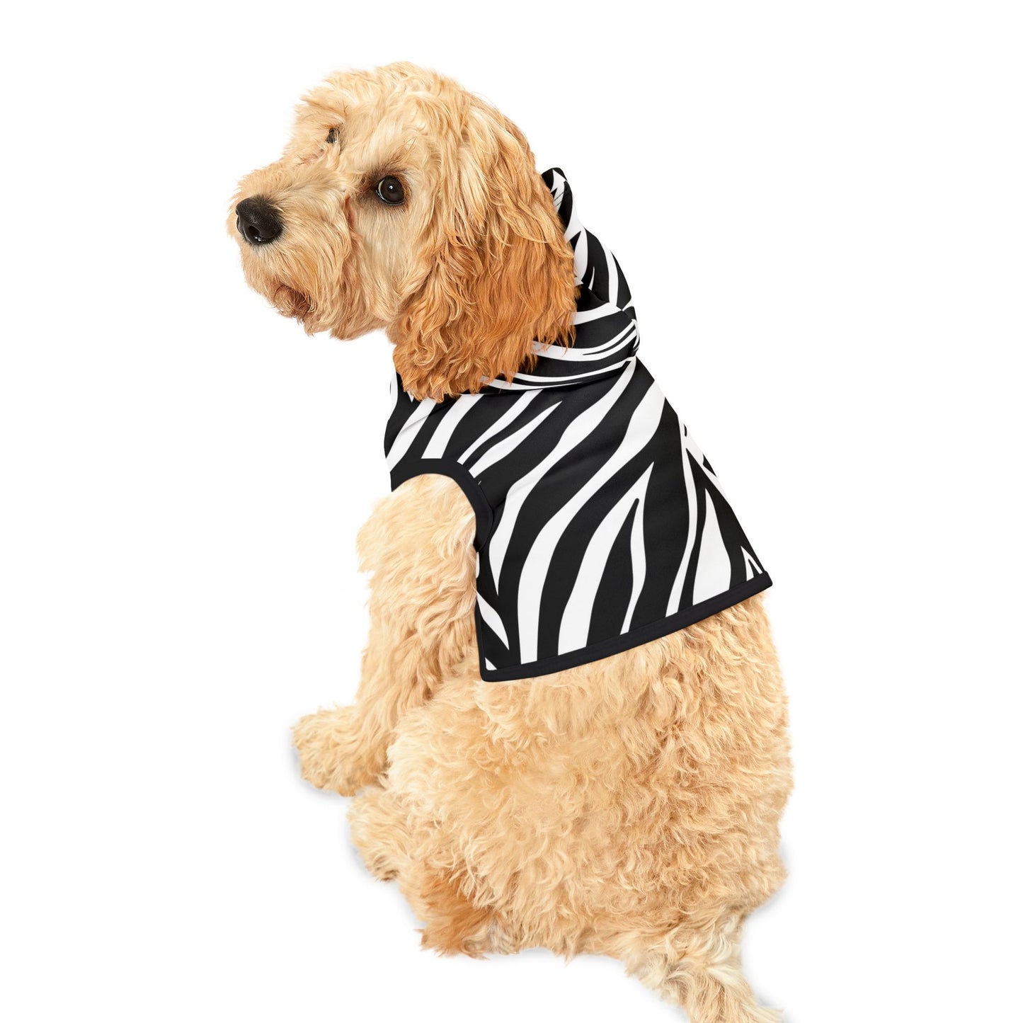 Pet Hoodie Zebra Black