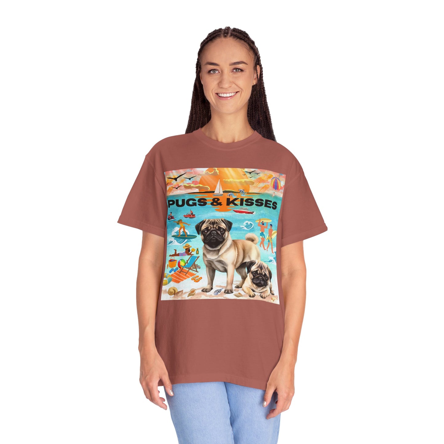 Pugs & Kisses Unisex Garment-Dyed T-shirt