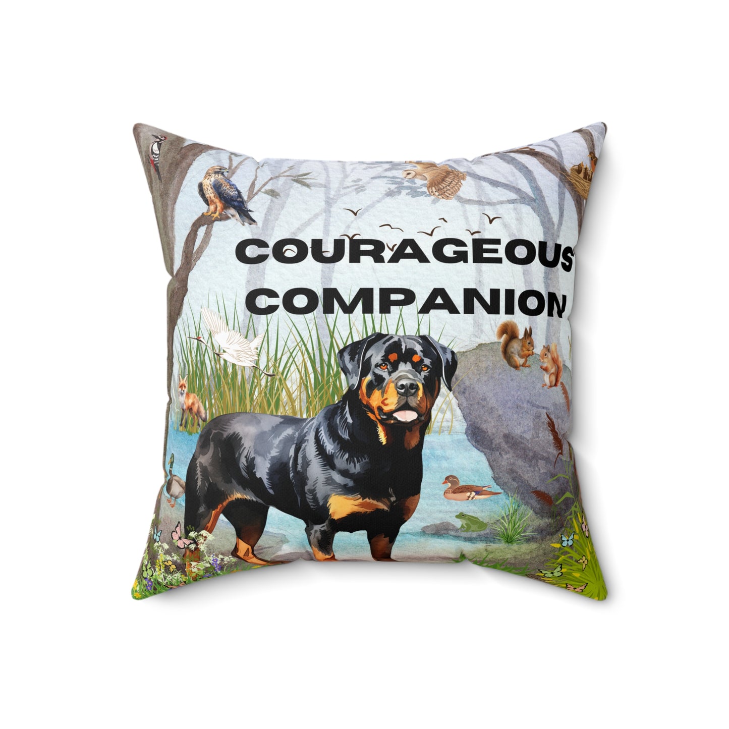 Courageous Companion Spun Polyester Square Pillow