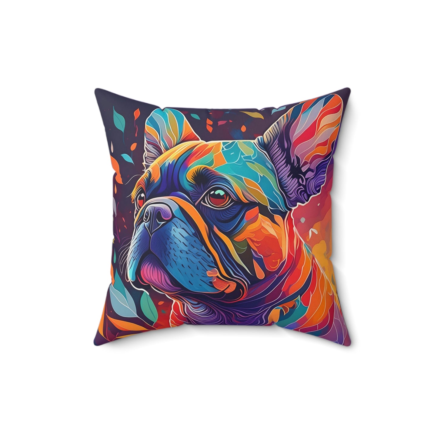 Frenchie In Color Spun Polyester Square Pillow